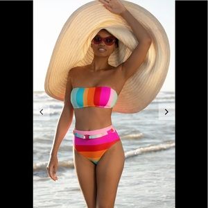 Trina Turk 18W Sunrise Stripe Swimsuit